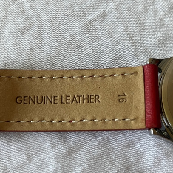 Coach: Red Leather Strap Watch- Silver Tone- Star Charm main image 10